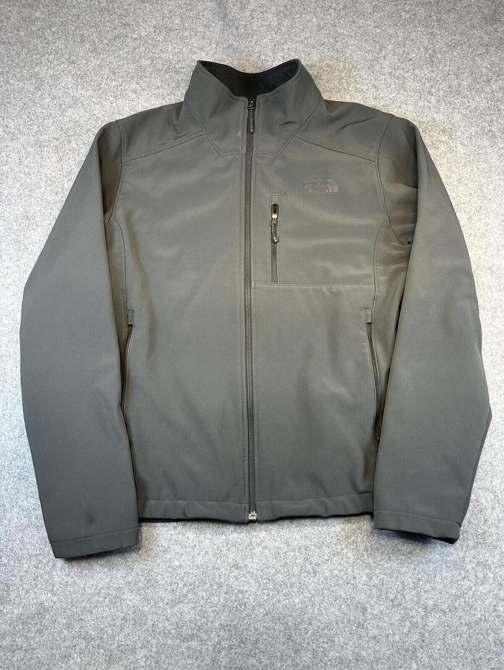 The North Face Mens Soft Shell Jacket Full Zip Charcoal Gray M Gorpcore Outdoors